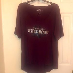High/Low Mississippi State Bling Shirt